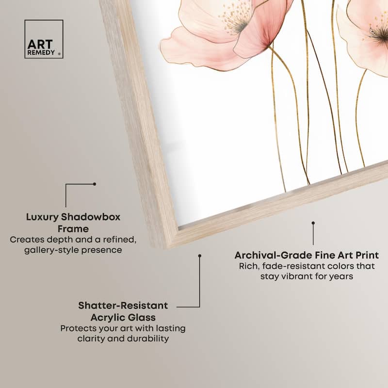 Pink Petal light Shadowbox by Art Remedy