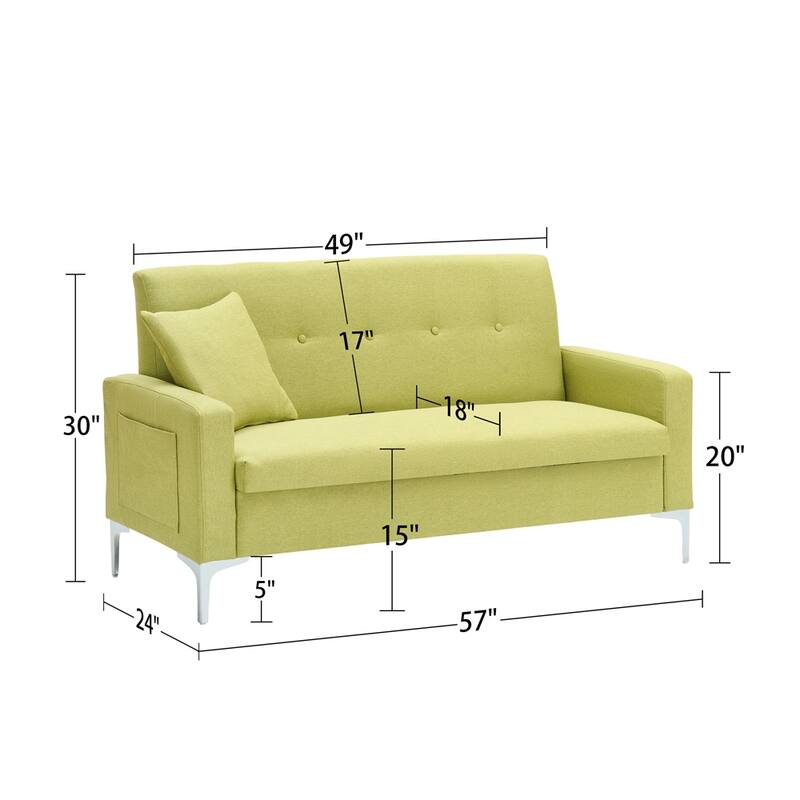 57" Modern Loveseat Sofa with Storage for Living Room