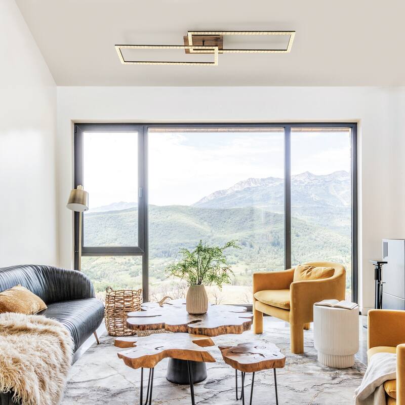 Dual Frame Rectangular Integrated LED Flush Mount Ceiling Light - Dia.40.55-in