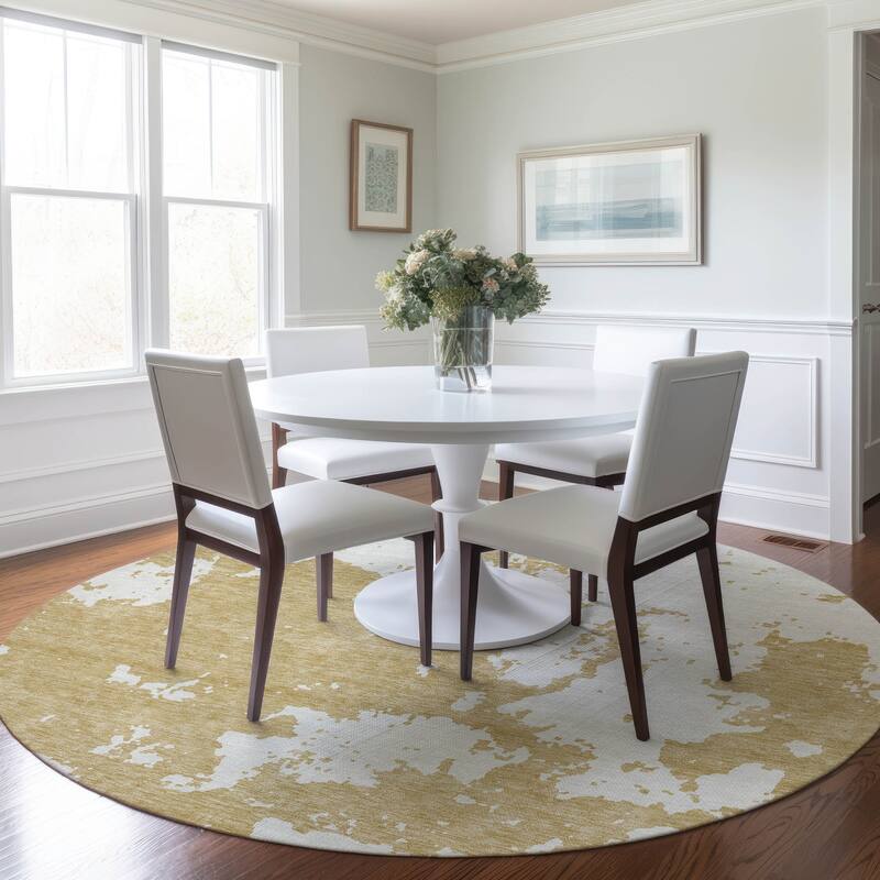 Machine Washable Indoor/ Outdoor Chantille Abstract Rug