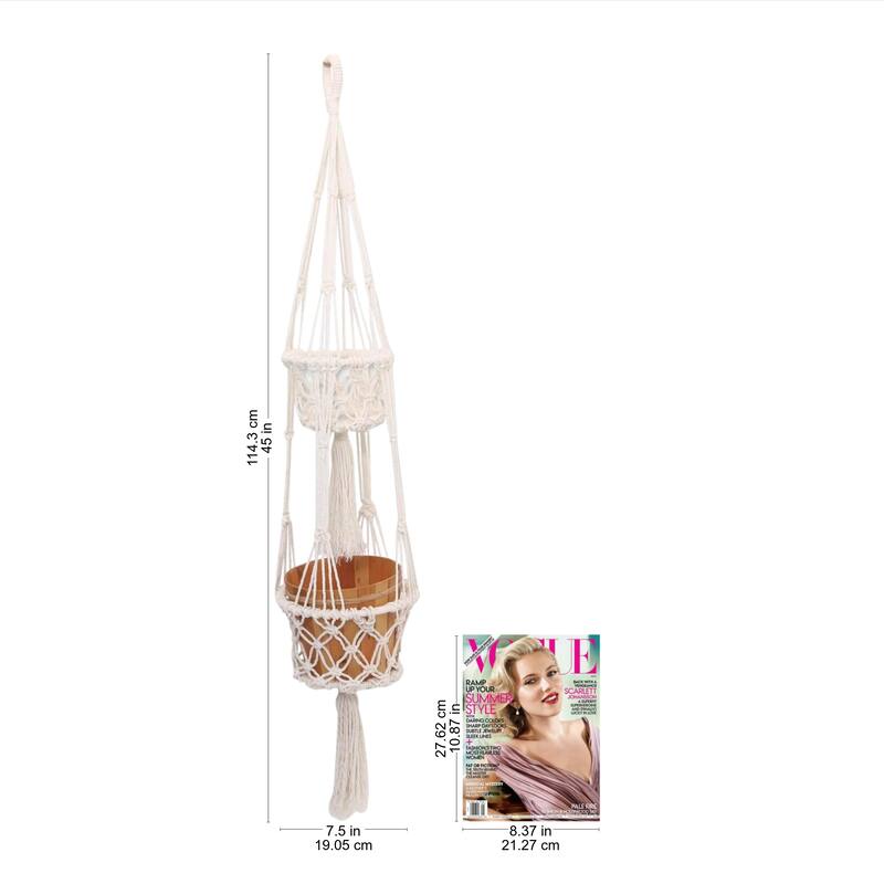 NOVICA Ubud Plants, Cotton flower pot hanger