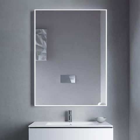 Venta 24 in. x 32 in. Modern White Framed Wall Mirror with Dual Mounting Brackets - 23.6in. X 31.5in.