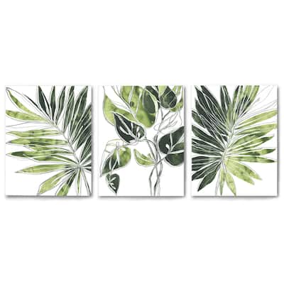 Canvas Triptych 3 Piece Art Set Modern Botanicals by World Art Group