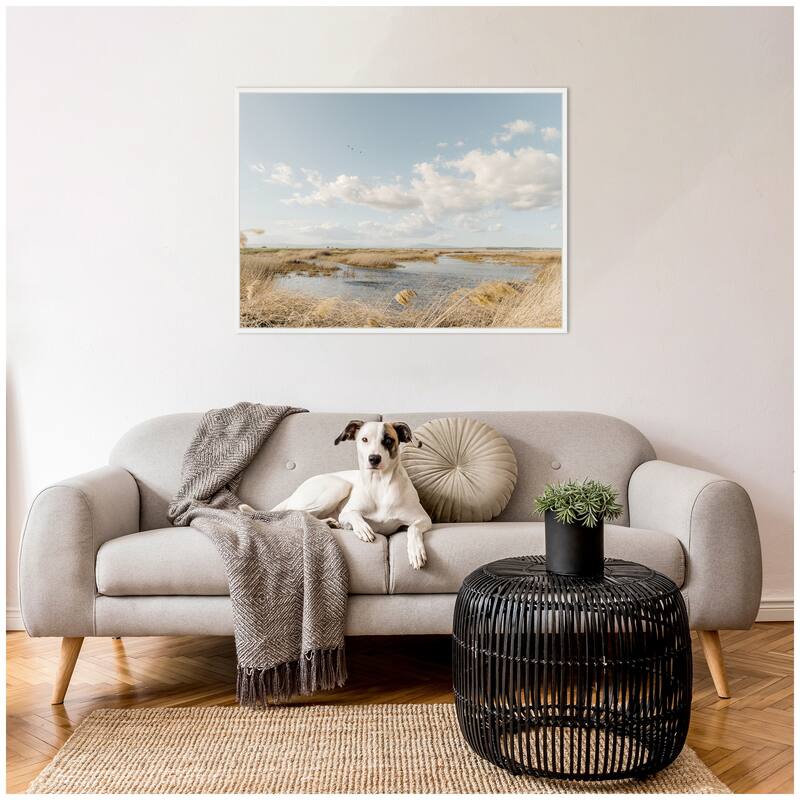 Kate and Laurel Sylvie Marshland Framed Canvas by Crystal Lynn Collins