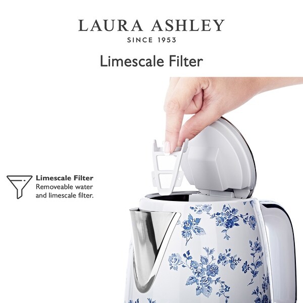 VQ Laura Ashley 1.7 Liter Jug Kettle, China Rose - Bed Bath