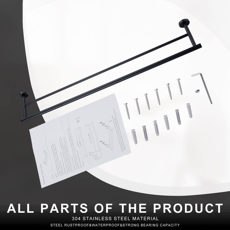 WOWOW Wall Mounted Stainless Steel Double Towel Bar