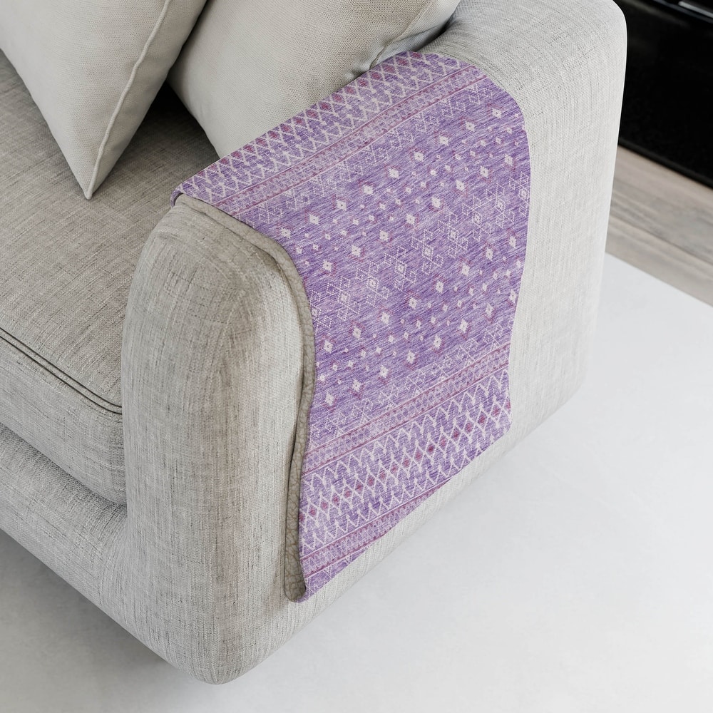 Premium Machine Washable Boho Moroccan Sherpa Throw Blanket