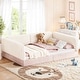 preview thumbnail 4 of 124, Bonwell Upholstered Teddy Fleece Montessori Floor Bed with Half-Enclosed & Curved Guardrails for Kids by GDFStudio