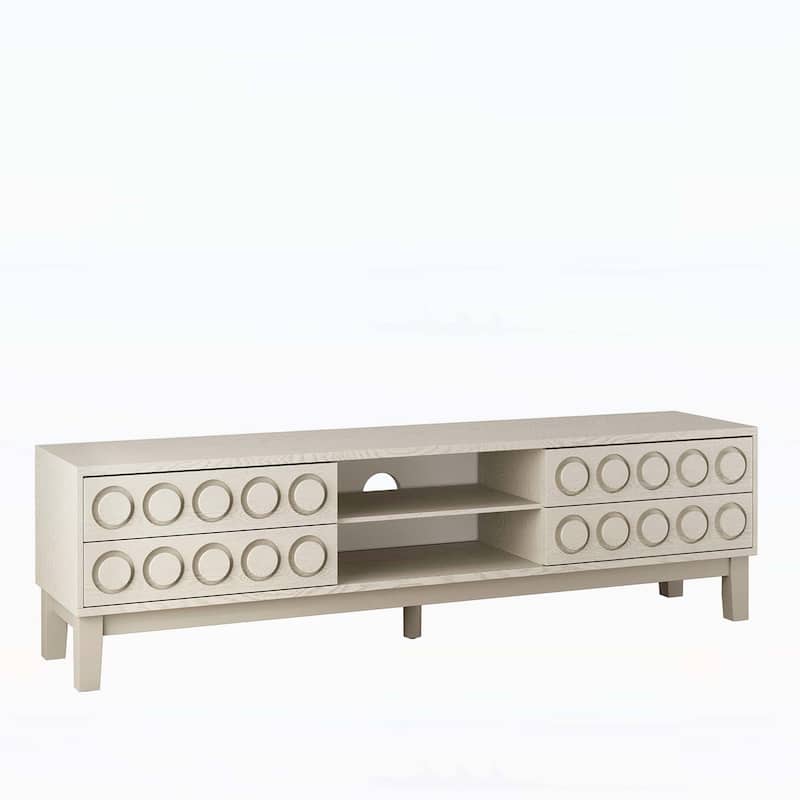 TV Stand for TVs up to 75,with 4 Drawers,Entertainment Center with Spacious Storage and Modern Design