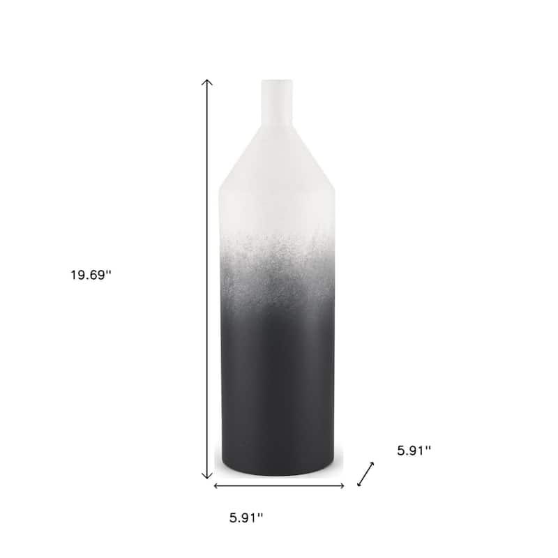 20" Black And White Ombre Metal Table Vase - 5.91