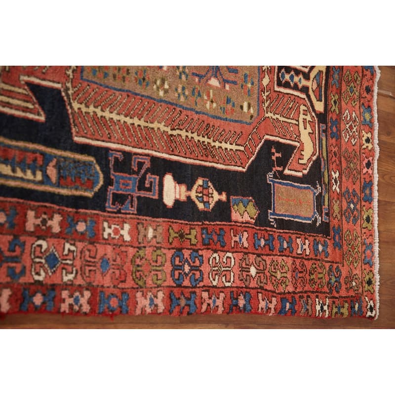 Tribal Meshkin Persian Runner Rug Vintage Wool Carpet - 3'4"x 9'5"