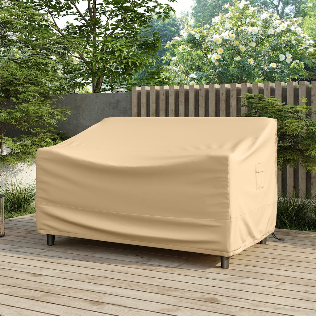 Gymax Patio Loveseat Cover 2-Seater Waterproof Deep Sofa Cover w/