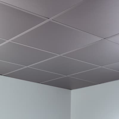FASÄDE Flat Decorative Vinyl 2ft x 2ft Lay in Ceiling Panel in Argent Silver (5 Pack)