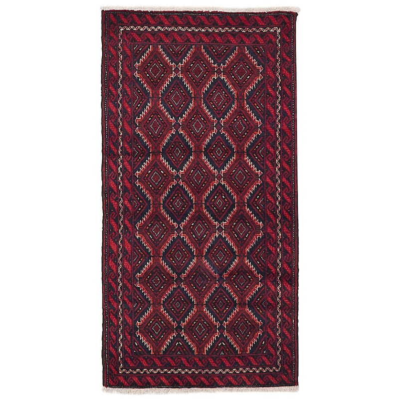 ECARPETGALLERY Hand-knotted Teimani Red Wool Rug - 2'11 x 5'9