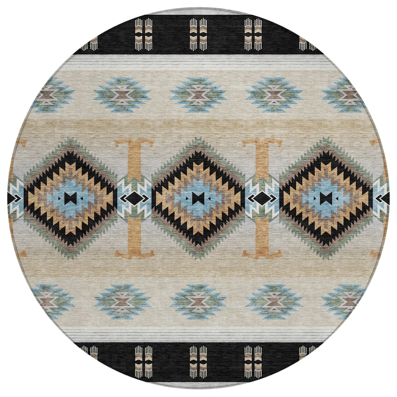 Machine Washable Indoor/ Outdoor Global Chennai Chantille Rug