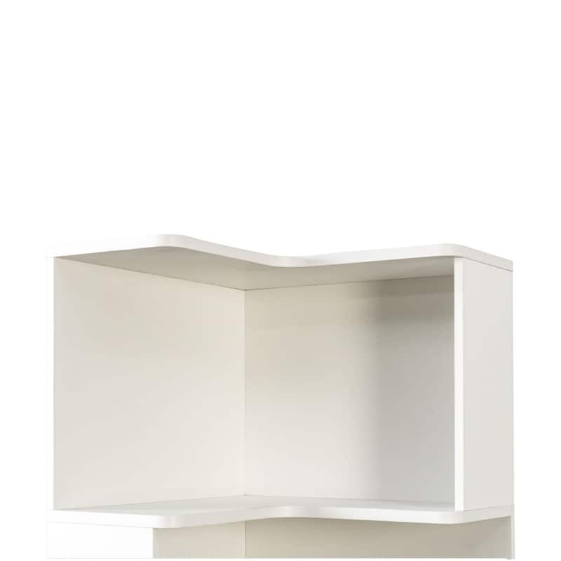 68.90"H Freestanding 5-Tier Corner Bookshelf Bookcase Display Shelf with Baffle
