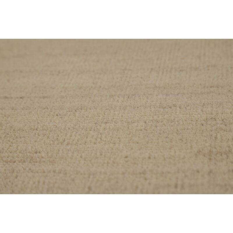 Solid Modern Gabbeh Oriental Area Rug Handmade Yellow Wool Carpet - 4'10" x 6'5"