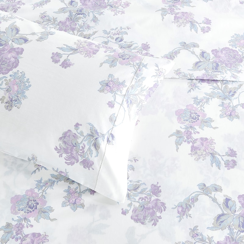 Bedford Lane Jardin De Rose Percale Cotton Sheet Set