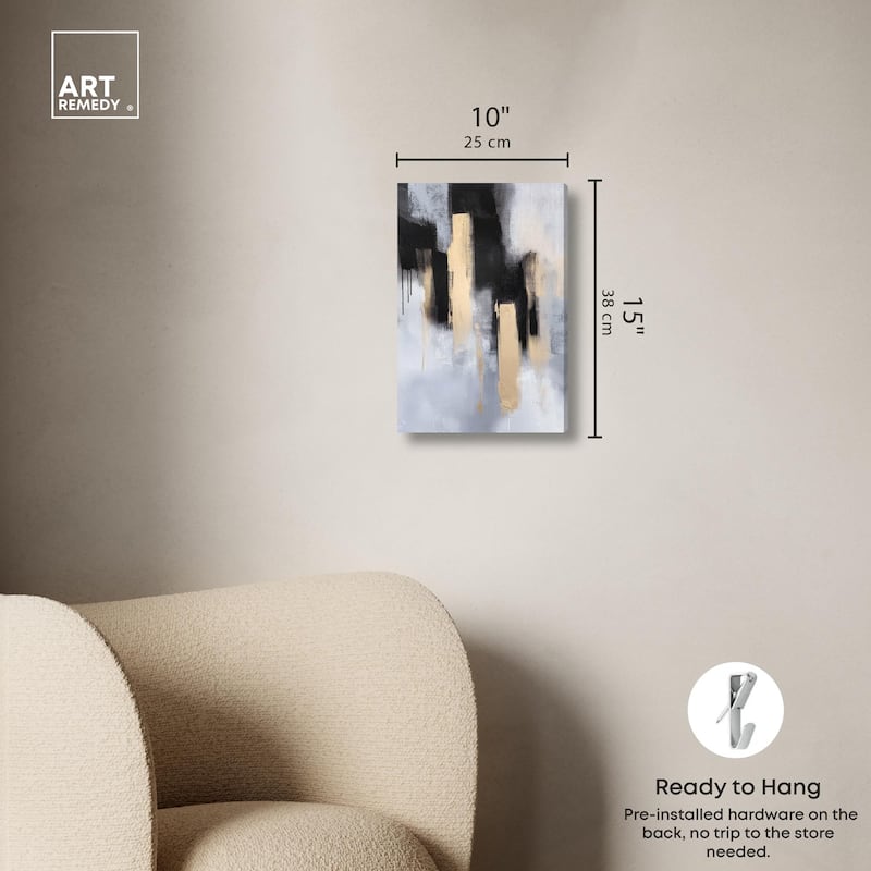 Onyx and Aureolin II Canvas by Art Remedy, Gallery Wrapped