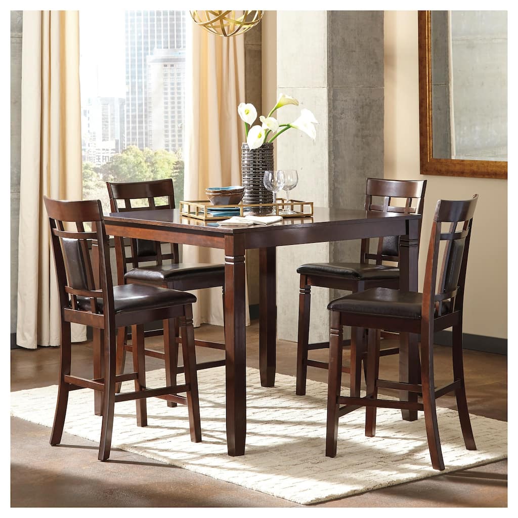 Signature Design by Ashley Bennox Brown Dining Table and Bar Stools