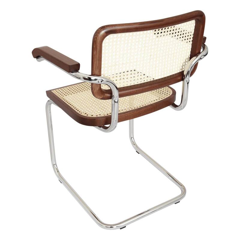 Breuer Chair Company Marcel Breuer Cesca Cane Cantilever Armchair Arm Chair w/ Chrome Steel Frame (Various Wood & Cane Colors)