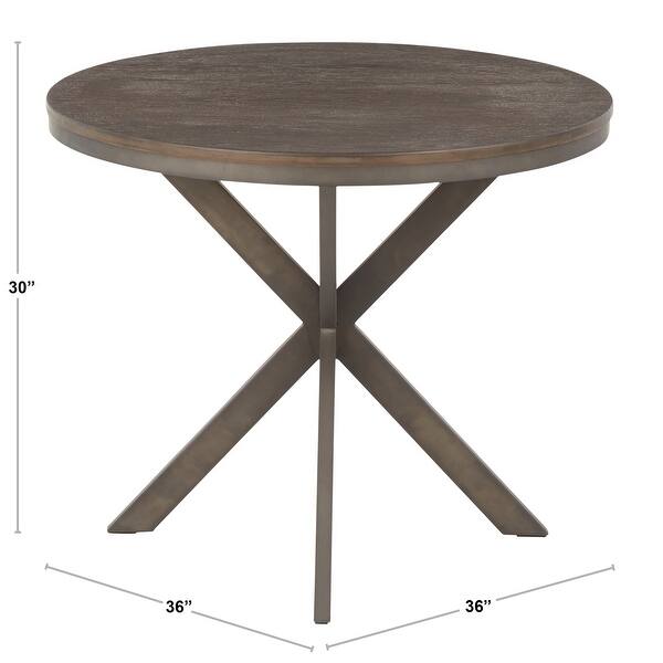 Carbon Loft Torkia X-pedestal Industrial Wood and Metal Dinette Table - N/A