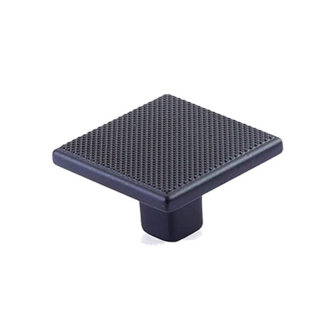 Schaub and Company Quadrato 1-3/8" Industrial Modern Diamond Knurled - Matte Black