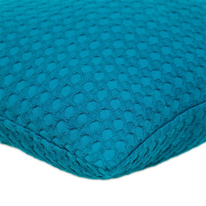 HomeRoots 20" Blue Cotton Throw Pillow With Texture