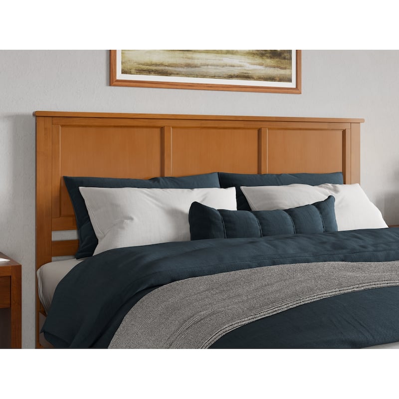 King Size Headboard Solid Wood Panel Headboard Light Toffee Finish Bedroom Decor