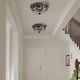 preview thumbnail 13 of 13, Modern Farmhouse 3-Light Drum Flush Mount Lights Glass Ceiling Light - D13.5"xH6.5"