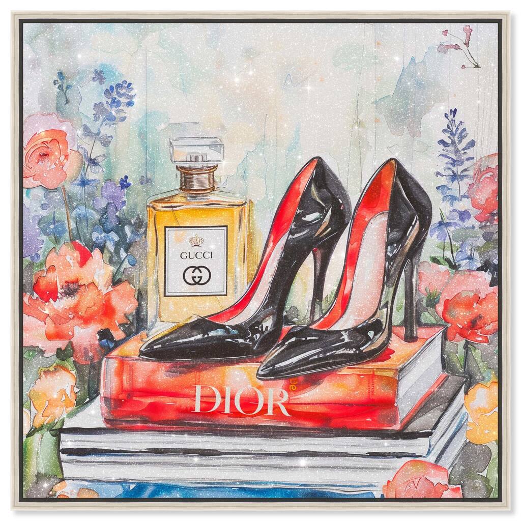 Lovely Garden Books and Heels Canvas by Art Remedy