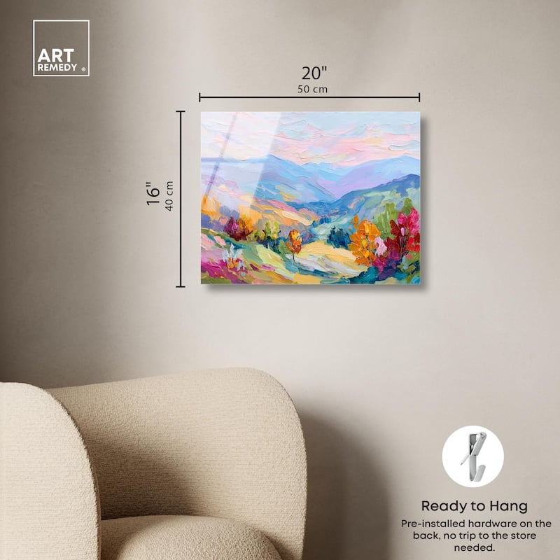 Colorful Valley I Acrylic by Art Remedy, Ready to Hang