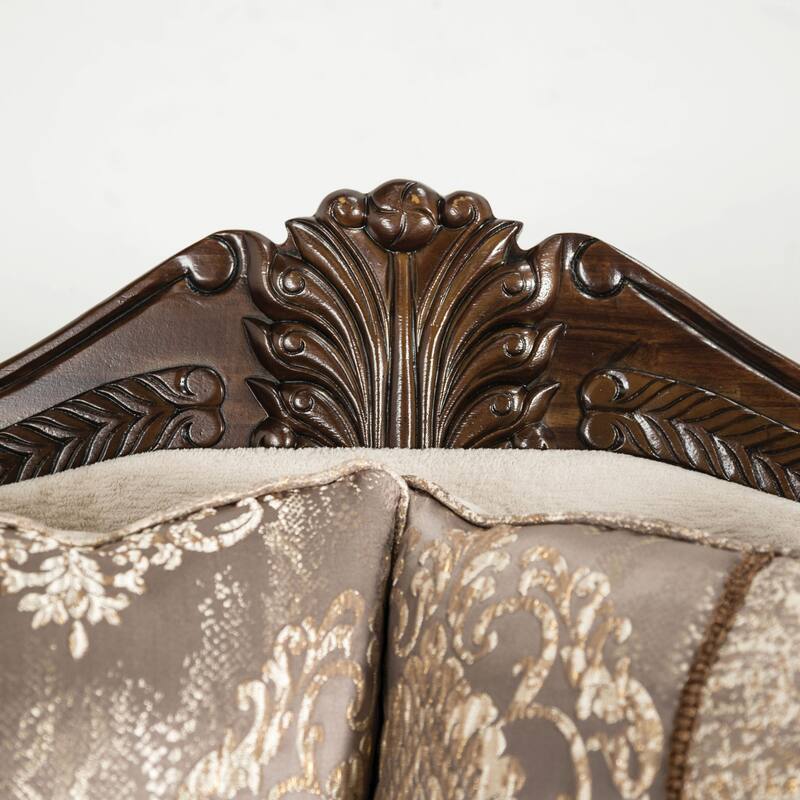 Furniture of America Brivn USA Made Traditional 2-Piece Light Brown and Dark Cherry Sofa Set