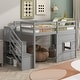 preview thumbnail 3 of 13, Multifunctional and Playful Design, Wood Loft Bed with Storage Staircase, Safety Guaranteed,Twin, Grey