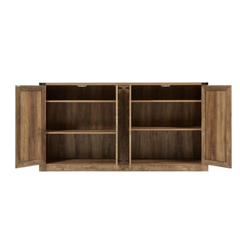 64.96''W Rattan Sideboard with 4-Door Storage Cabinet