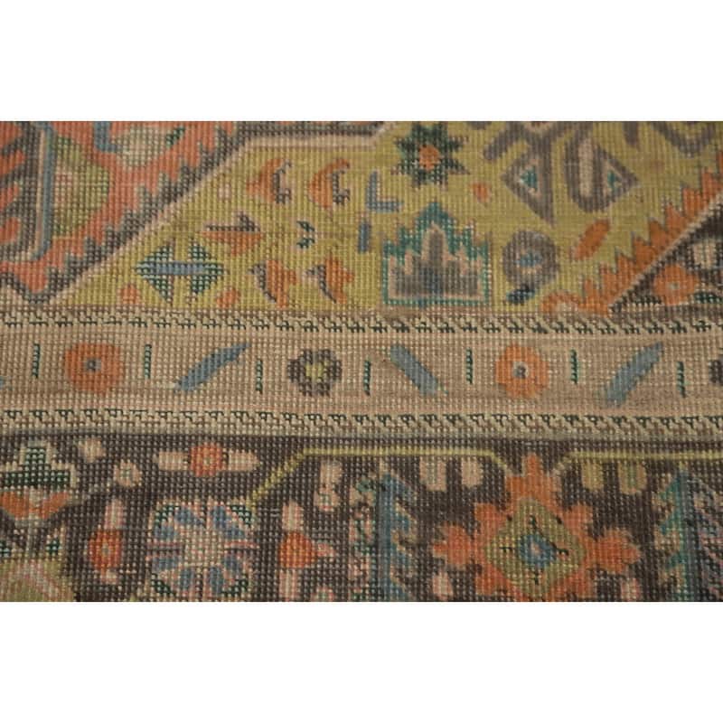 Hand Knotted Oriental 100% Wool Carpet Traditional Floral Peach Tabriz Area Rug - 9' 6'' X 6' 6''