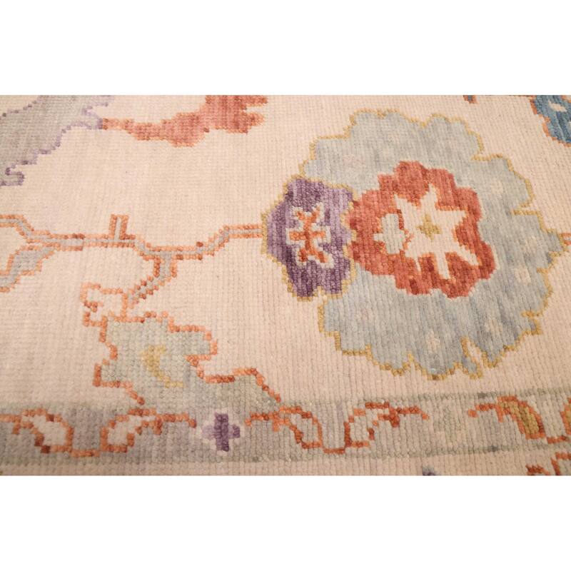 ECARPETGALLERY Hand-knotted Modern Oushak Ivory Wool Rug - 6'0 x 8'11