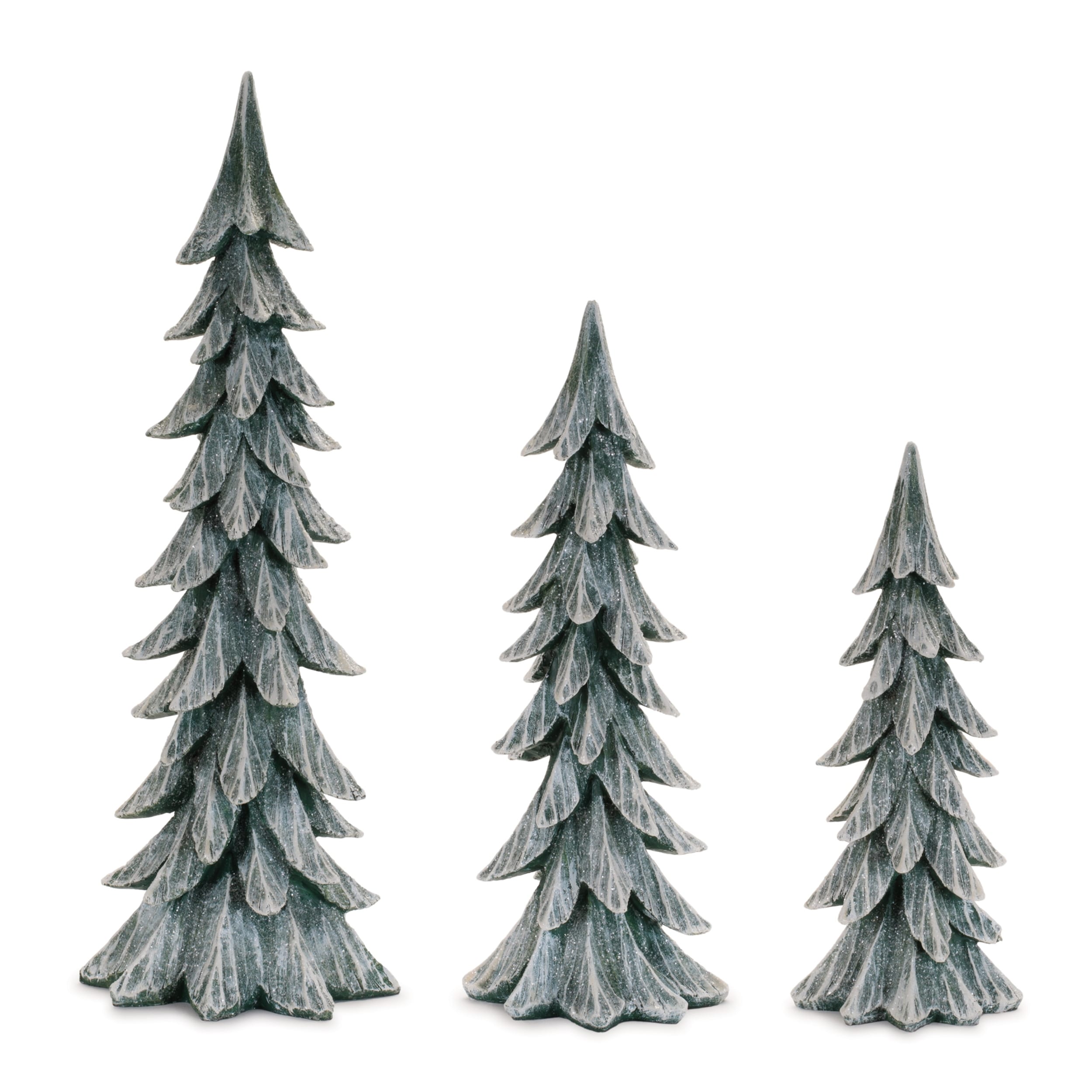 Glittered Pine Tree (Set of 3)