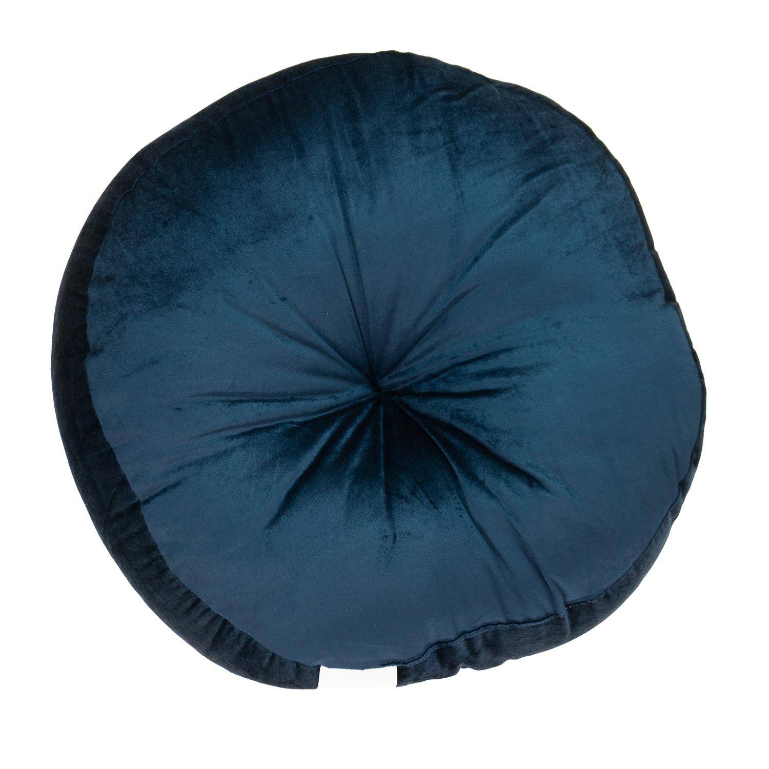 Parkland Collection Dorte Transitional Round Navy Floor Pillow On