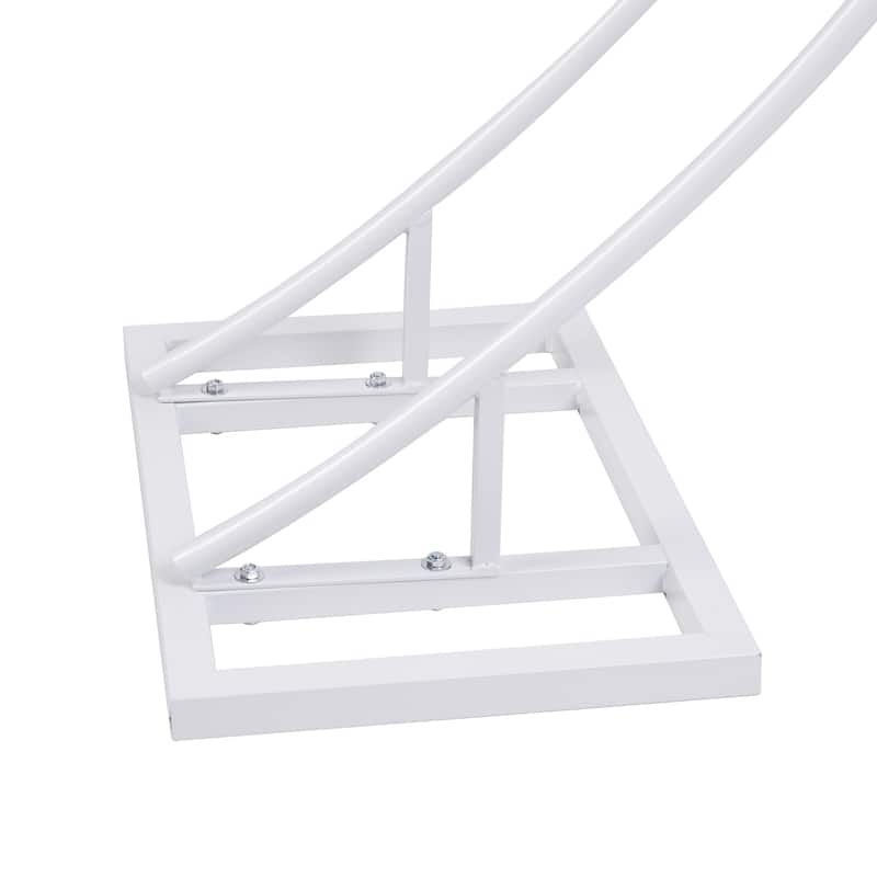 Round Arch Backdrop Stand Large Double Hoop Iron Garden Arbor White 85"H