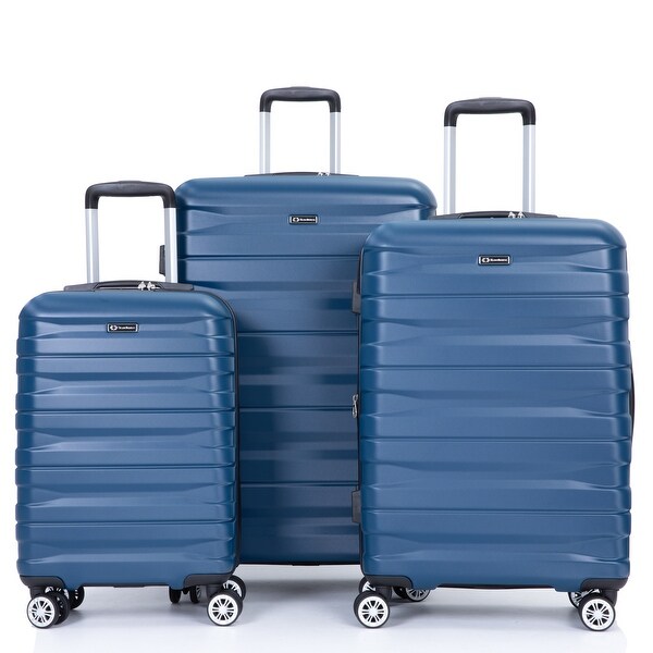 3 Piece PC Expandable 21/25/29inches Luggage Sets,Suitcase with