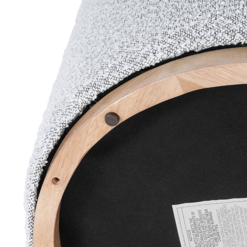 HomePop Drift Ottoman with Wood Base