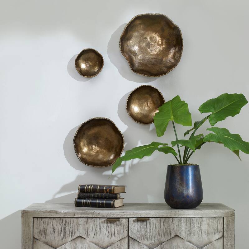 Uttermost Lucky Coins Brass Wall Bowls (Set of 4) - Multi-size