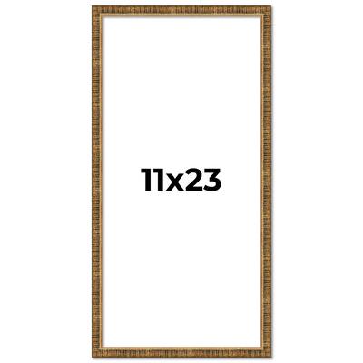 11x23 Frame Gold Solid Wood Picture Frame - Complete Modern Photo