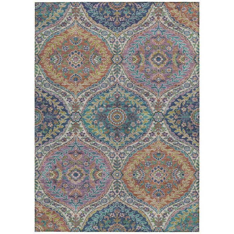 HomeRoots Floral Traditional Rectangle Outdoor Rug