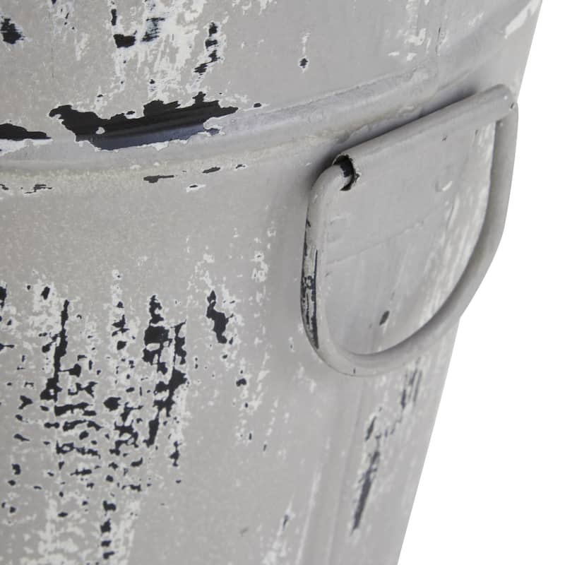 White Metal Indoor Outdoor Planter