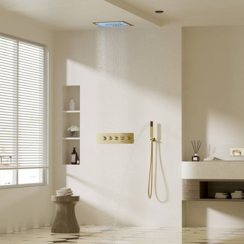 4 Functions Shower System with Multi-Function Remote Control 64 Color Lights