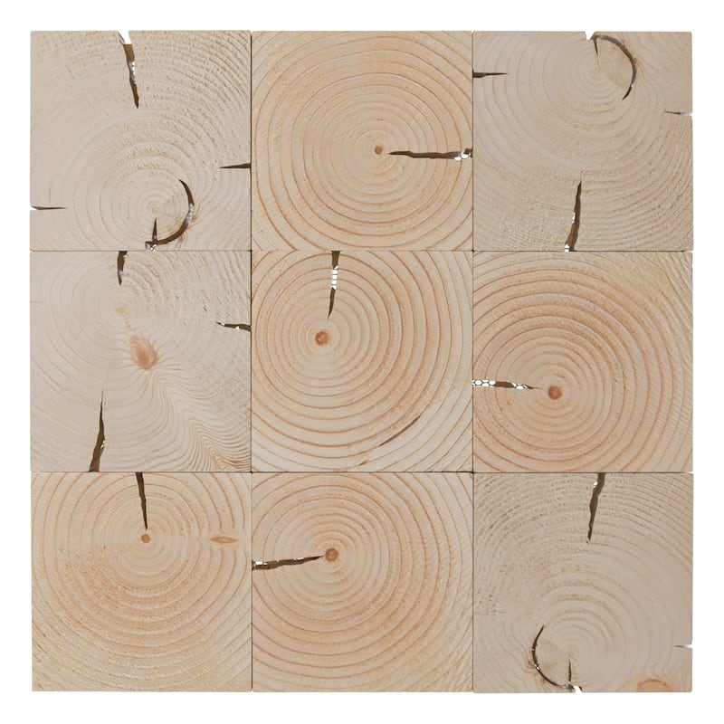 11 7/8"W x 11 7/8"H x 1/2"P Rural Wood Mosaic Wall Tile, Oak - 11 7/8"W x 11 7/8"H x 1/2"P