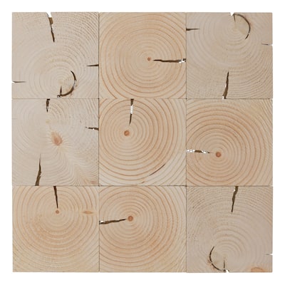 11 7/8"W x 11 7/8"H x 1/2"P Rural Wood Mosaic Wall Tile, Oak - 11 7/8"W x 11 7/8"H x 1/2"P