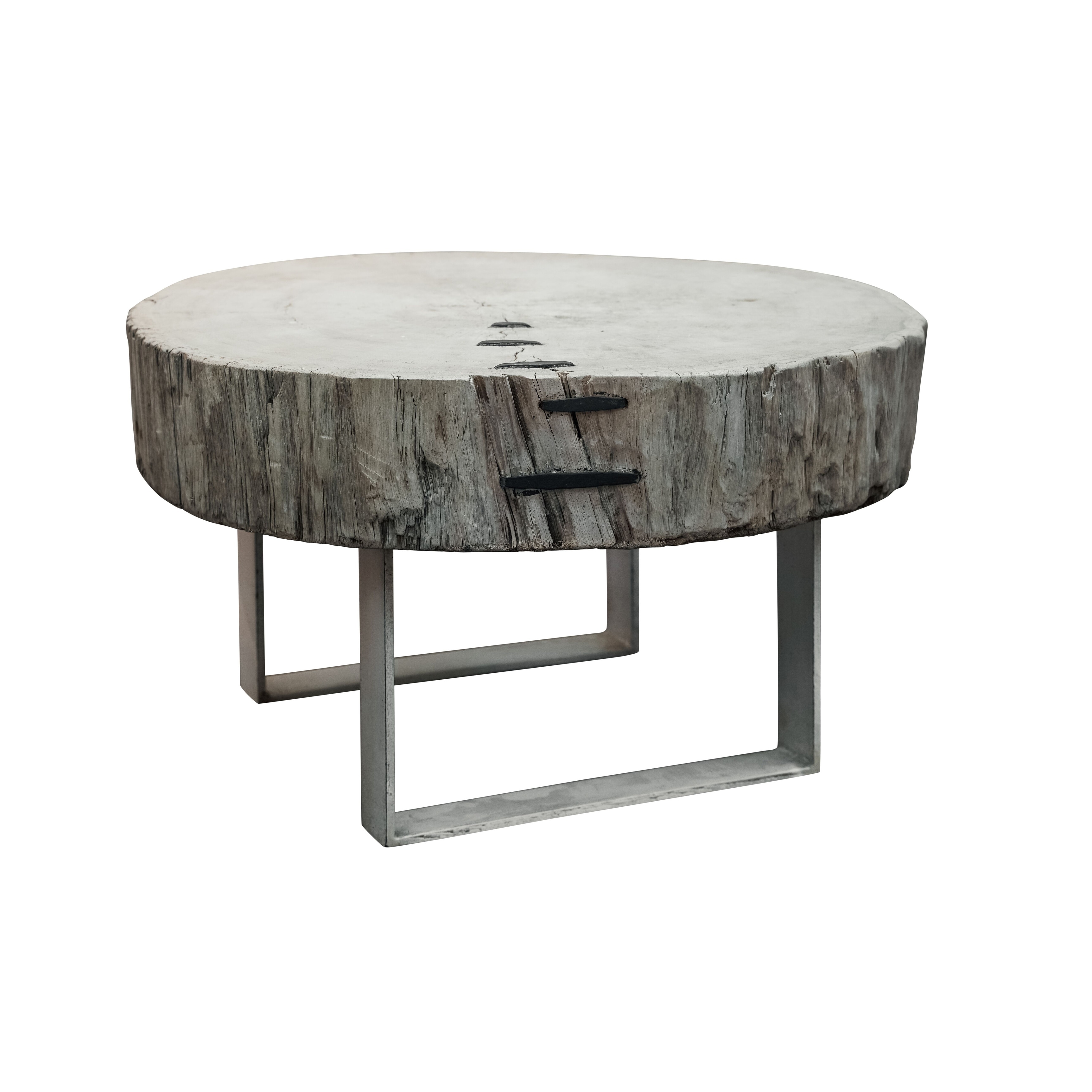 Corabelle Sundial Natural Wood Glass Coffee Table
